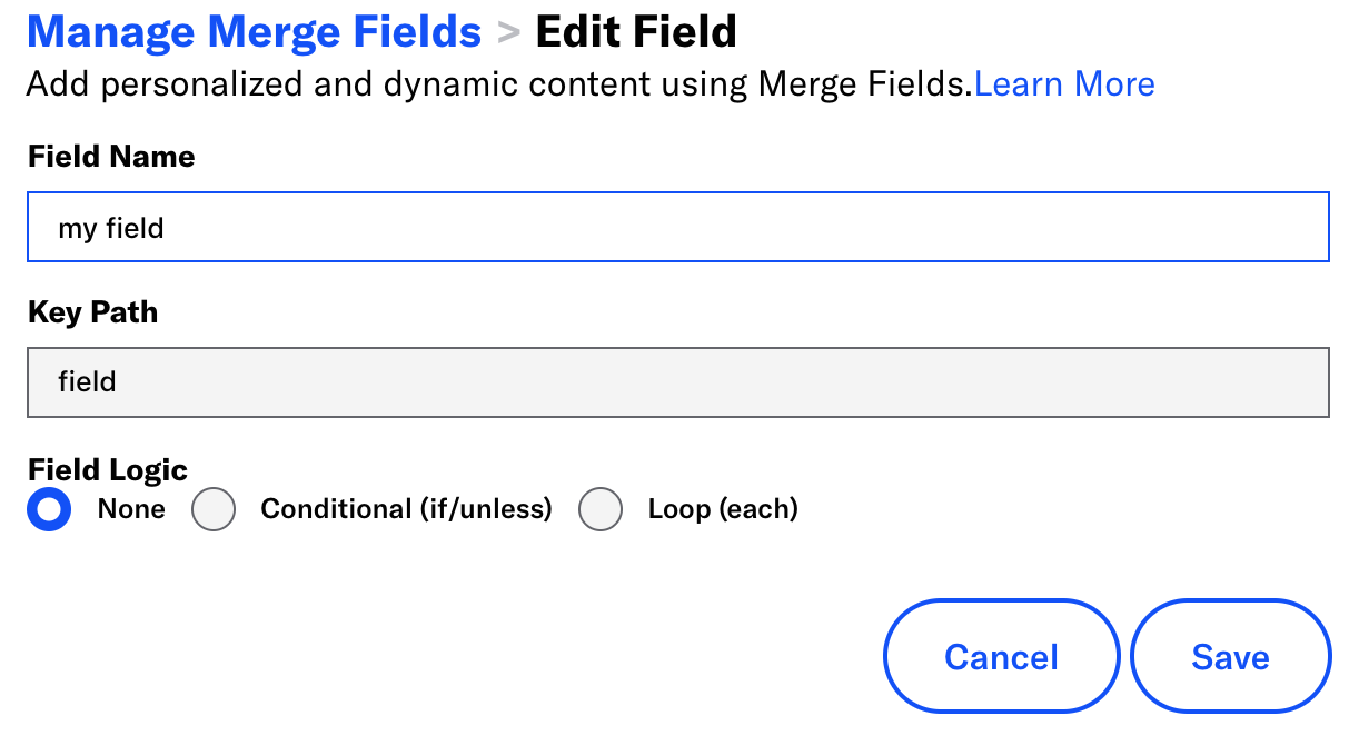 Merge fields in the WYSIWYG editor