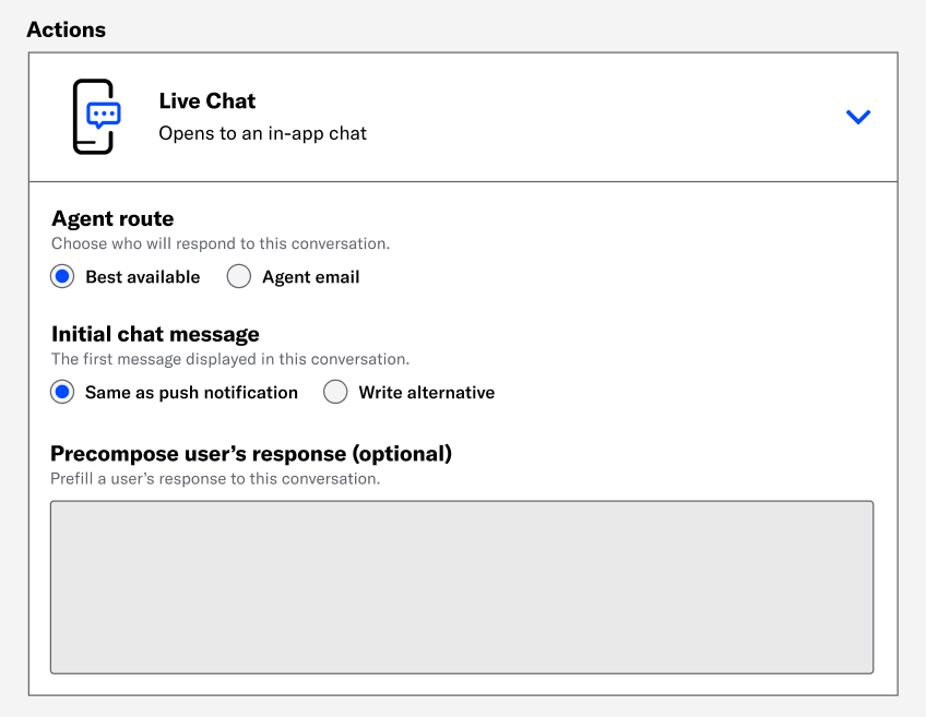 Live Chat Action and Contact Profiles